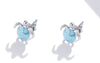 925 Sterling Silver Sea Turtle Jewelry Set – Opal Turtle Necklace & Stud Earrings