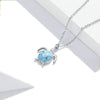 925 Sterling Silver Sea Turtle Jewelry Set – Opal Turtle Necklace & Stud Earrings