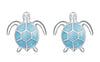925 Sterling Silver Sea Turtle Jewelry Set – Opal Turtle Necklace & Stud Earrings
