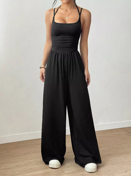 Spaghetti Strap Wide-Leg Jumpsuit
