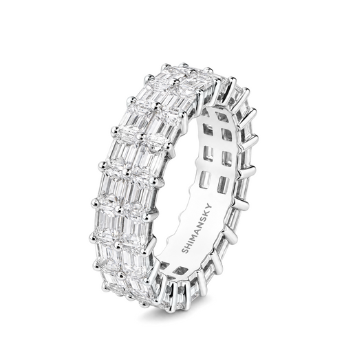 Emerald Cut Double Eternity Ring