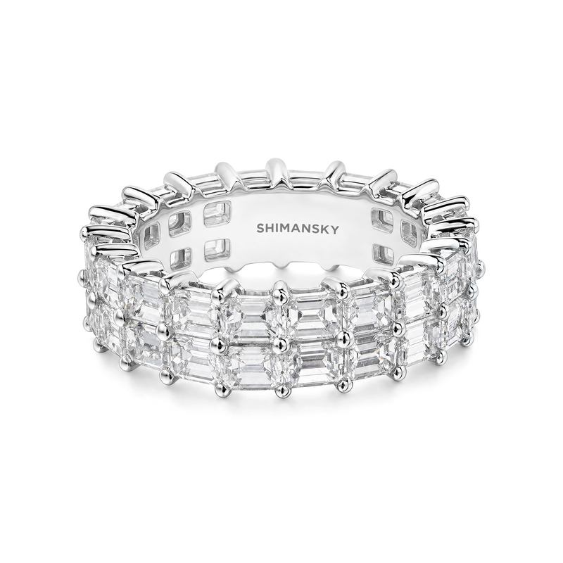 Emerald Cut Double Eternity Ring