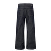 Black Mid Rise Straight Leg Jeans