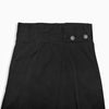 Black Pleated Button Skirt