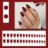Mayklen Wine Red Stick On Nails - 24 Pcs