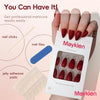 Mayklen Wine Red Stick On Nails - 24 Pcs