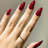 Mayklen Wine Red Stick On Nails - 24 Pcs
