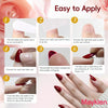 Mayklen Wine Red Stick On Nails - 24 Pcs