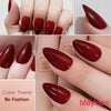 Mayklen Wine Red Stick On Nails - 24 Pcs