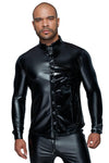Long-sleeved Powerwetlook & PVC shirt H064- 2XL