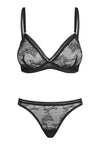 030418 Set out of plunge underwired bra and thong - XL (BH 75E/80D & Panty 42)