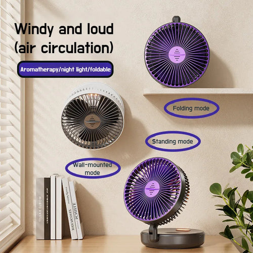 Foldable Glow-in-the-Dark Desk Fan