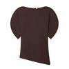 Asymmetrical Hem Blouse Boat Neck