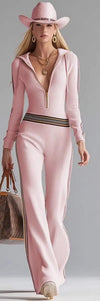 Pip Striped Zip-Front Hooded Jumpsuit