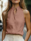 Sloane | Women's Sleeveless Linen Halter Neck Blouse Top