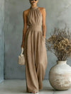 Full Size Half Sleeve Wide Leg Jumpsuit Plus Size