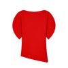 Asymmetrical Hem Blouse Boat Neck