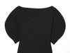 Asymmetrical Hem Blouse Boat Neck