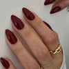 Mayklen Wine Red Stick On Nails - 24 Pcs