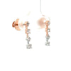 Vertical 4-Stone Diamond Graduated Drop Earrings