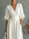 Full Size Half Sleeve Wide Leg Jumpsuit Plus Size